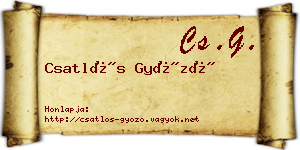 Csatlós Győző névjegykártya
